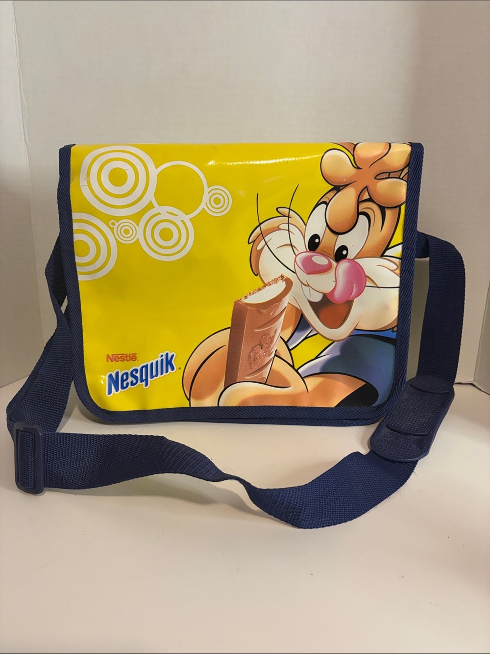 Vintage Nesquik Bunny Messenger Bag Y2K Retro Promo Nestle PVC Shoulder Bag